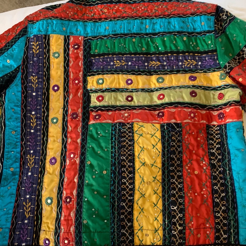 Chico’s multicolored quilted jacket size 1. - Picture 9 of 13